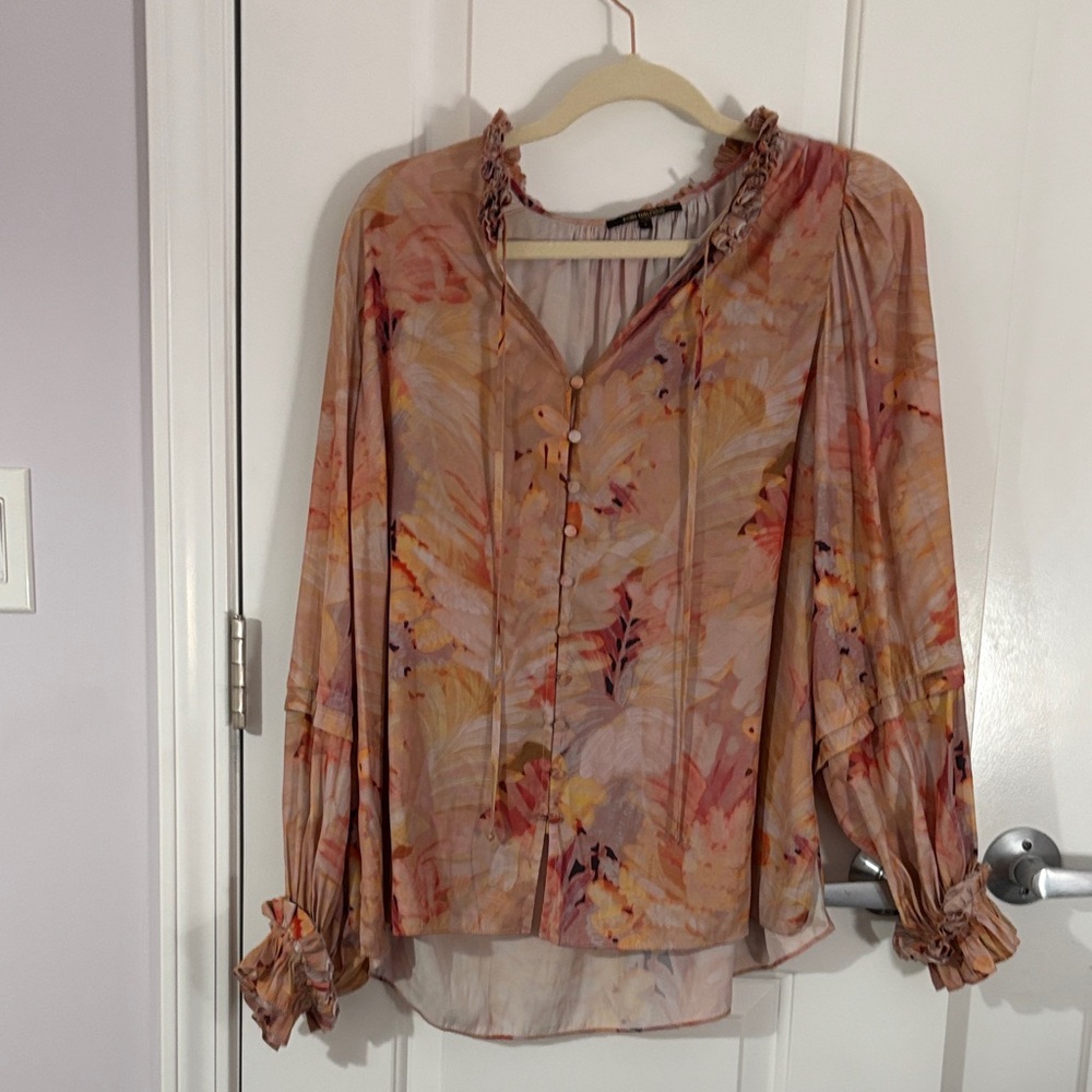 Floral Ruffle Blouse - Multicolor